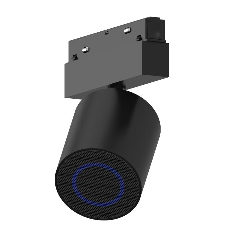 Магнитен спот черен с Bluetooth колонка 10W