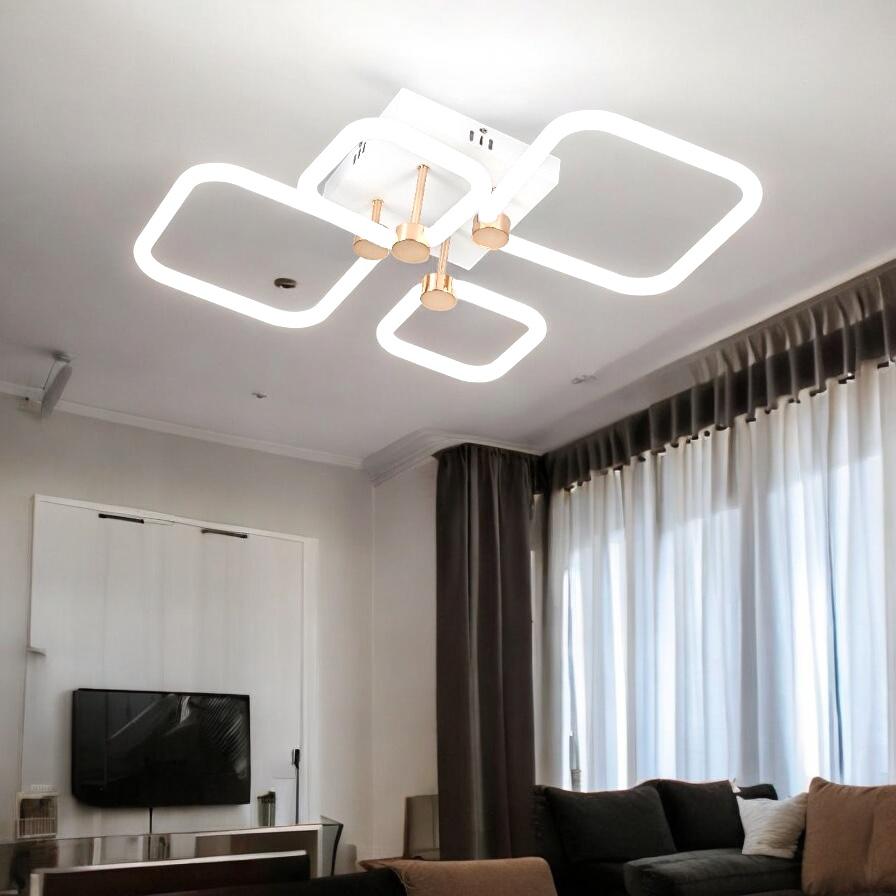 LED осветително тяло 2+2 DIAMOND Бяло+Златно Еквивалент 400W Дистанционно