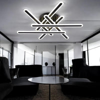 LED осветително тяло 6 Linnes Round Black еквивалент 800W с дистанционно