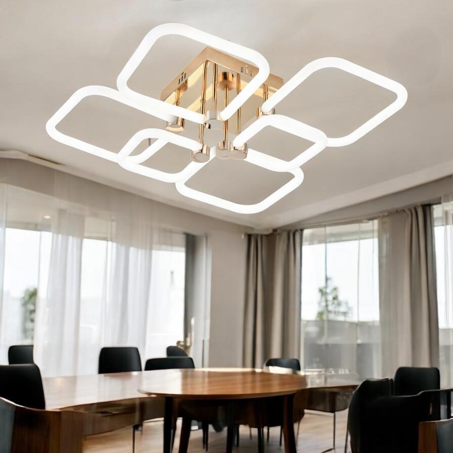 LED осветително тяло 4+2 DIAMOND Бяло+Златно Еквивалент 600W Дистанционно управление