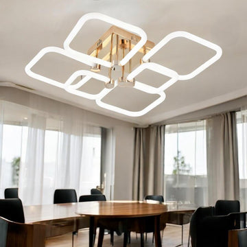 LED осветително тяло 4+2 DIAMOND Бяло+Златно Еквивалент 600W Дистанционно управление