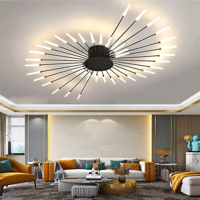 Lustra LED American Dream Black 112w Echivalent 500W Telecomanda NEAGRA / 105CM / MINIMALIST DESIGN Chandeliers
