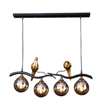 Осветително тяло Birdy BLACK & GOLD абажур опушена 4xE14
