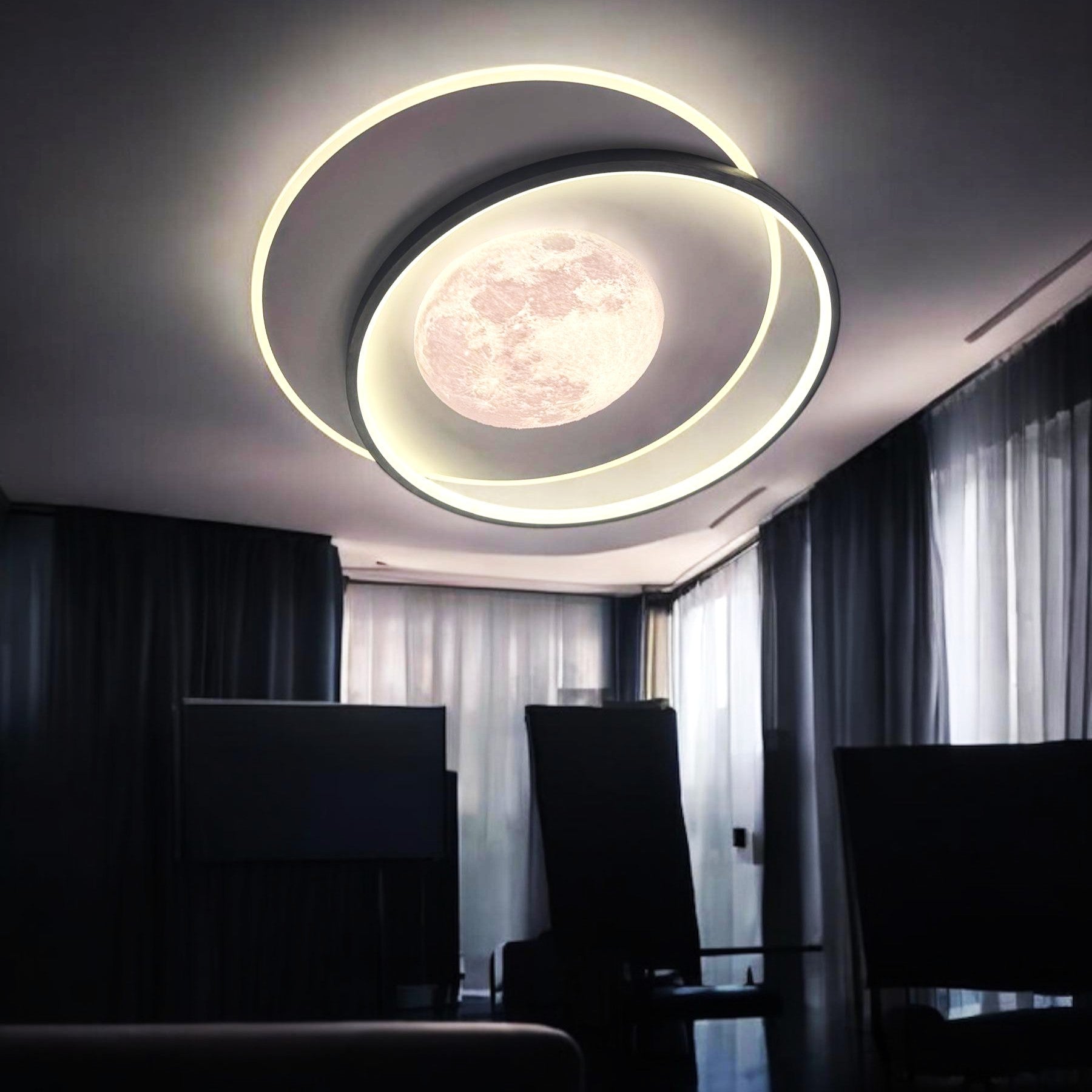 LED осветително тяло Double Circle Maxi-Moon Еквивалент 650W С дистанционно управление