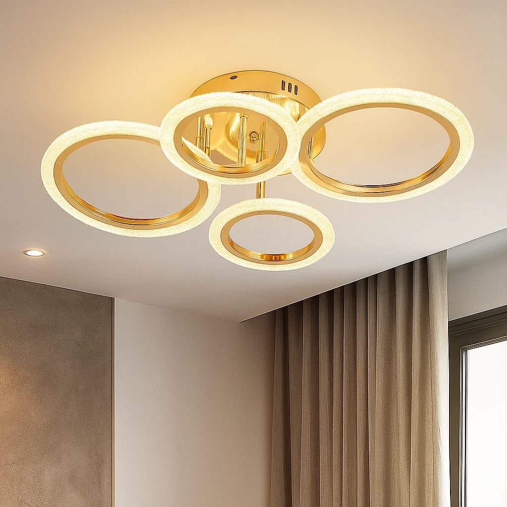 LED осветително тяло Mini Brevia Gold 2+2 Circle еквивалент 400W с дистанционно