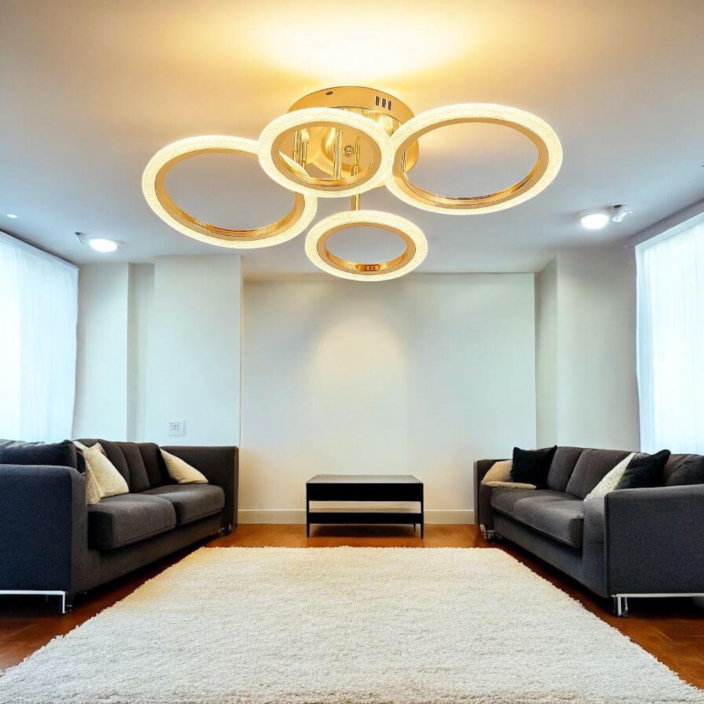 LED осветително тяло Mini Brevia Gold 2+2 Circle еквивалент 400W с дистанционно