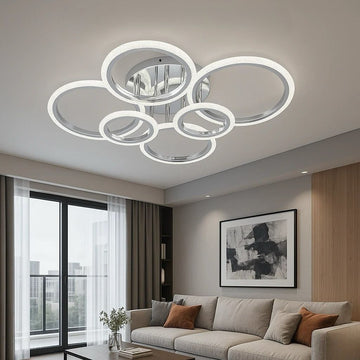 LED осветително тяло Maxi Brevia Silver 4+2 Circle еквивалент 800W с дистанционно