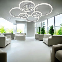 LED осветително тяло Maxi Brevia Silver 4+2 Circle еквивалент 800W с дистанционно