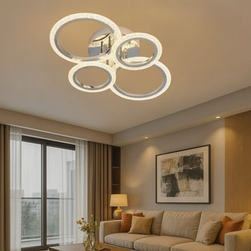 LED осветително тяло Mini Brevia Silver 2+2 Circle еквивалент 400W с дистанционно