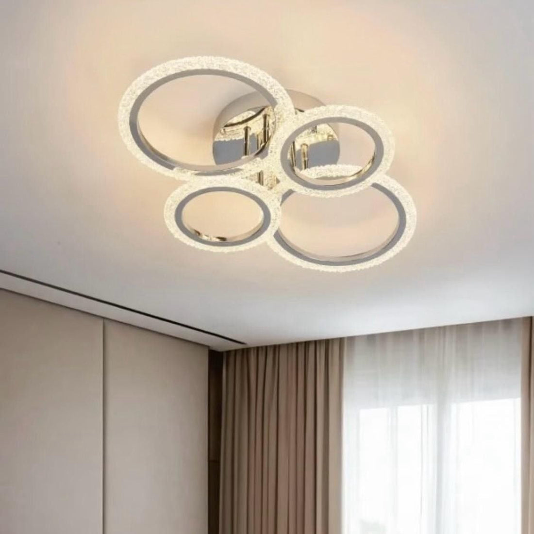 LED осветително тяло Mini Brevia Silver 2+2 Circle еквивалент 400W с дистанционно
