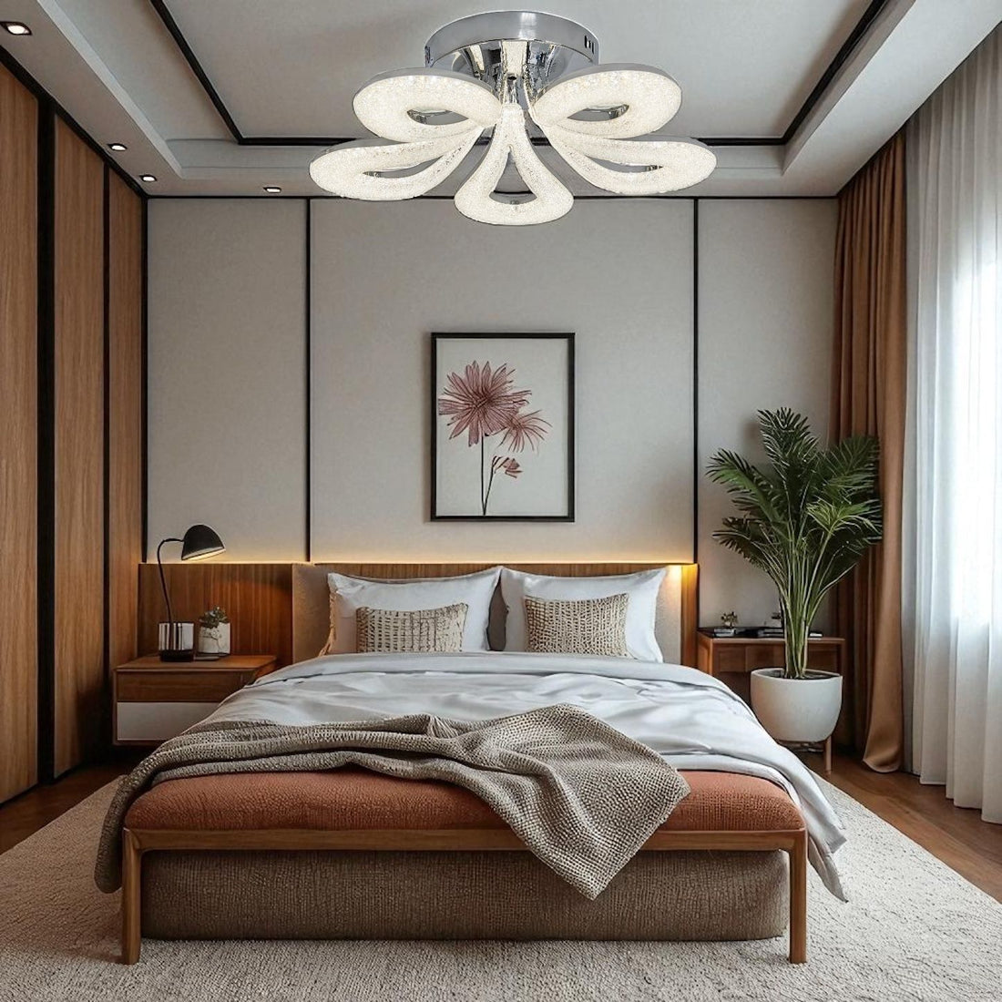 Осветително тяло LED MARLO Chrome Еквивалент 400W Дистанционно
