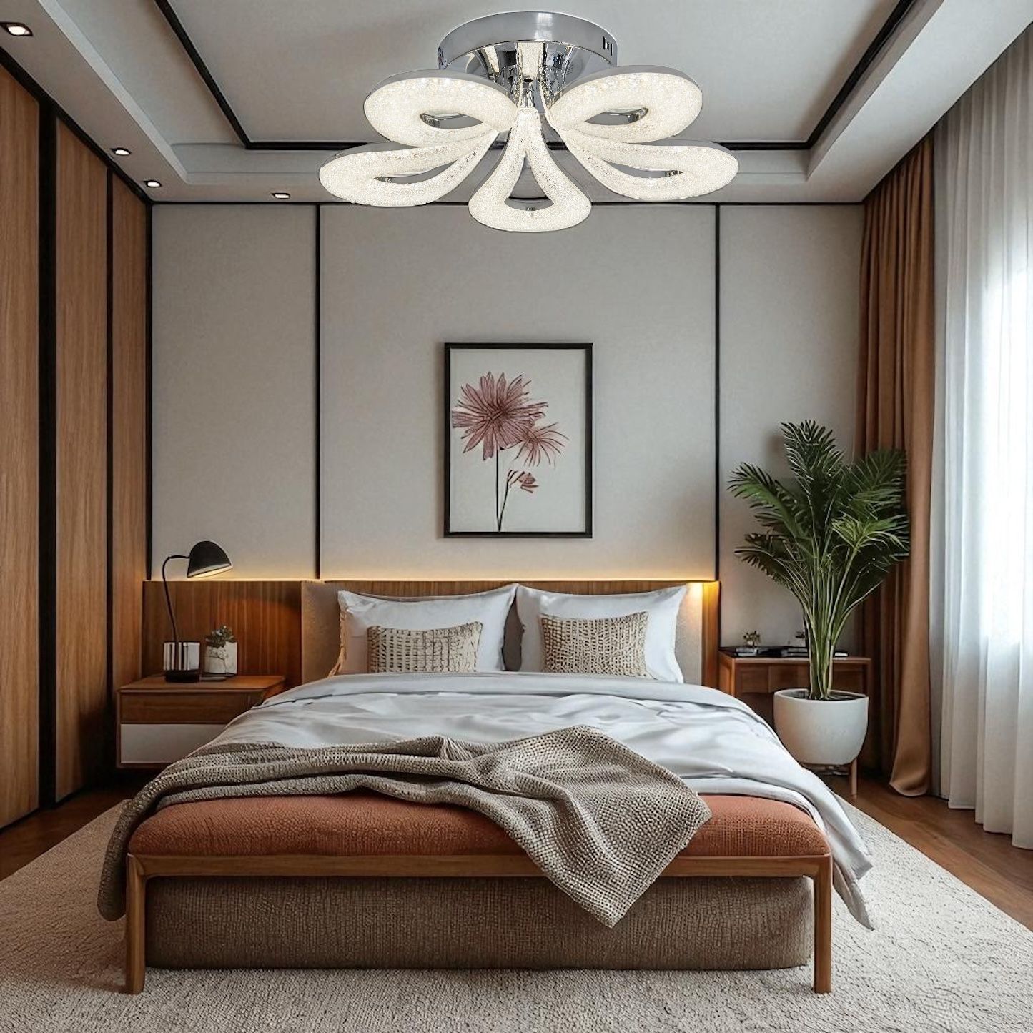 Осветително тяло LED MARLO Chrome Еквивалент 400W Дистанционно