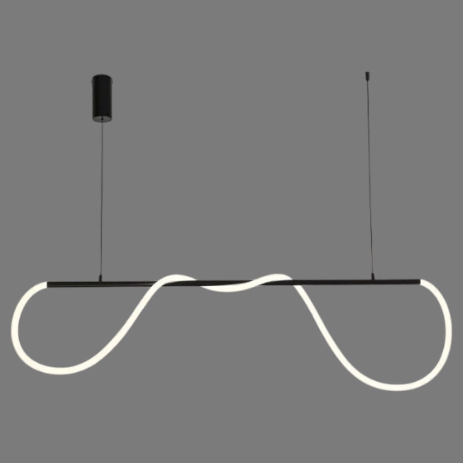 LED осветително тяло Nordic Black Rope Tube Линеен Еквивалент 300W с дистанционно