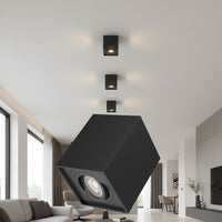 Spot Aplicat Patrat Fascicul Reglabil Negru Dulie GU10 L80xH100mm led ceiling light