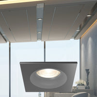 Вграден квадратен спот IP54 черен фасунга MR16 L84xH38mm