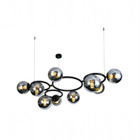 Lustra Suspendata DIONIS Circles Black Abajur Fumuriu 9xE27 Chandeliers