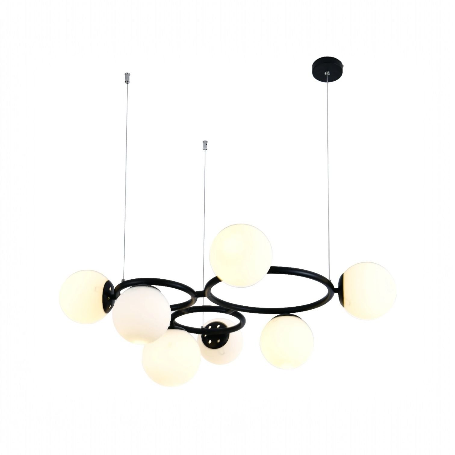 Окачено осветително тяло DIONIS Circles Black матов абажур 7xE27