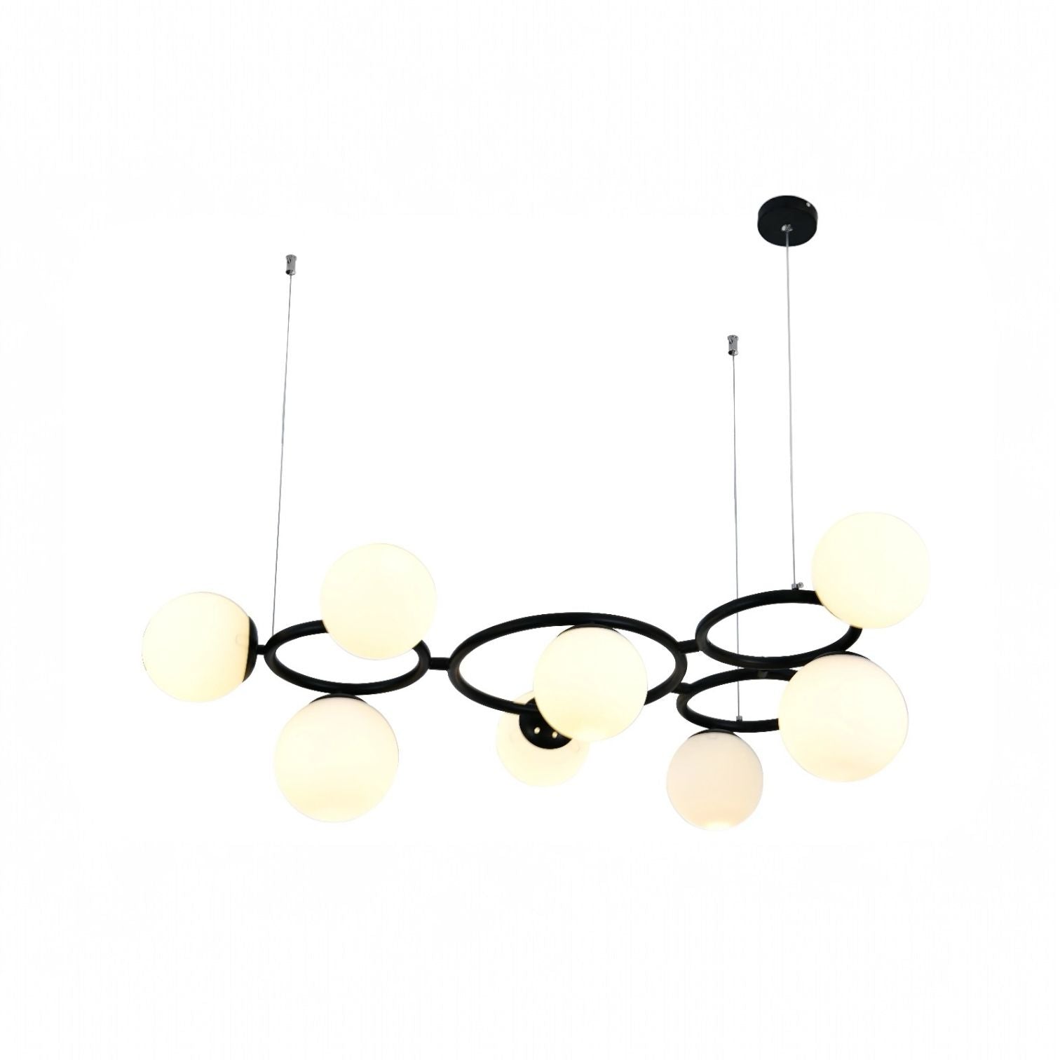 Окачено осветително тяло DIONIS Circles Black матов абажур 9xE27