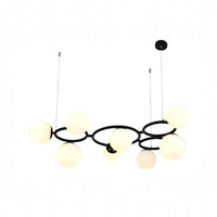 Окачено осветително тяло DIONIS Circles Black матов абажур 9xE27