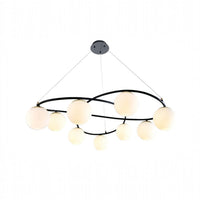 Lustra Suspendata DIONIS Black Abajur Mat 9xE27 Chandeliers