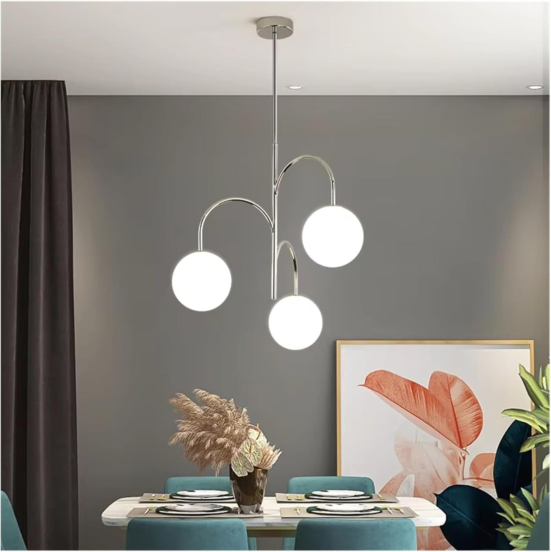 Пендел TREVA Silver Мат Абажур 3xE27