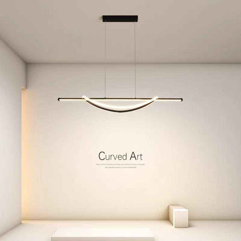 Lustra LED SIMA Suspendata Black Echivalent 500W Telecomanda Lighting Fixtures