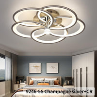 LED осветително тяло CHAMPAGNE Silver 5 Circles Еквивалент 800W Дистанционно