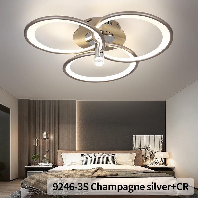 LED осветително тяло CHAMPAGNE Silver 3 Circles еквивалент 450W с дистанционно