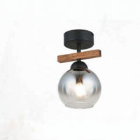 Осветително тяло Mini Wood Black & Brown абажур опушена 1xE27