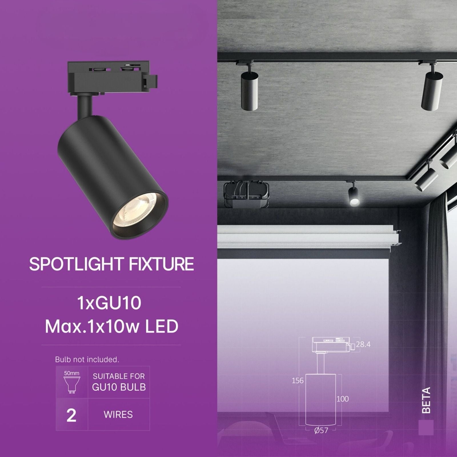 LED спот за магазин за шина Black фасунга GU10