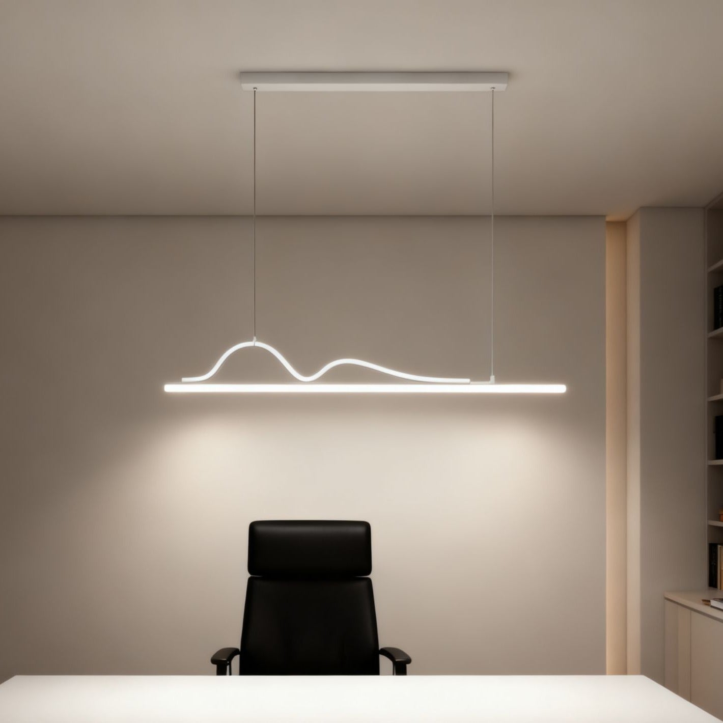 LED осветително тяло Snake, висящо, бяло, еквивалент 400W, с дистанционно