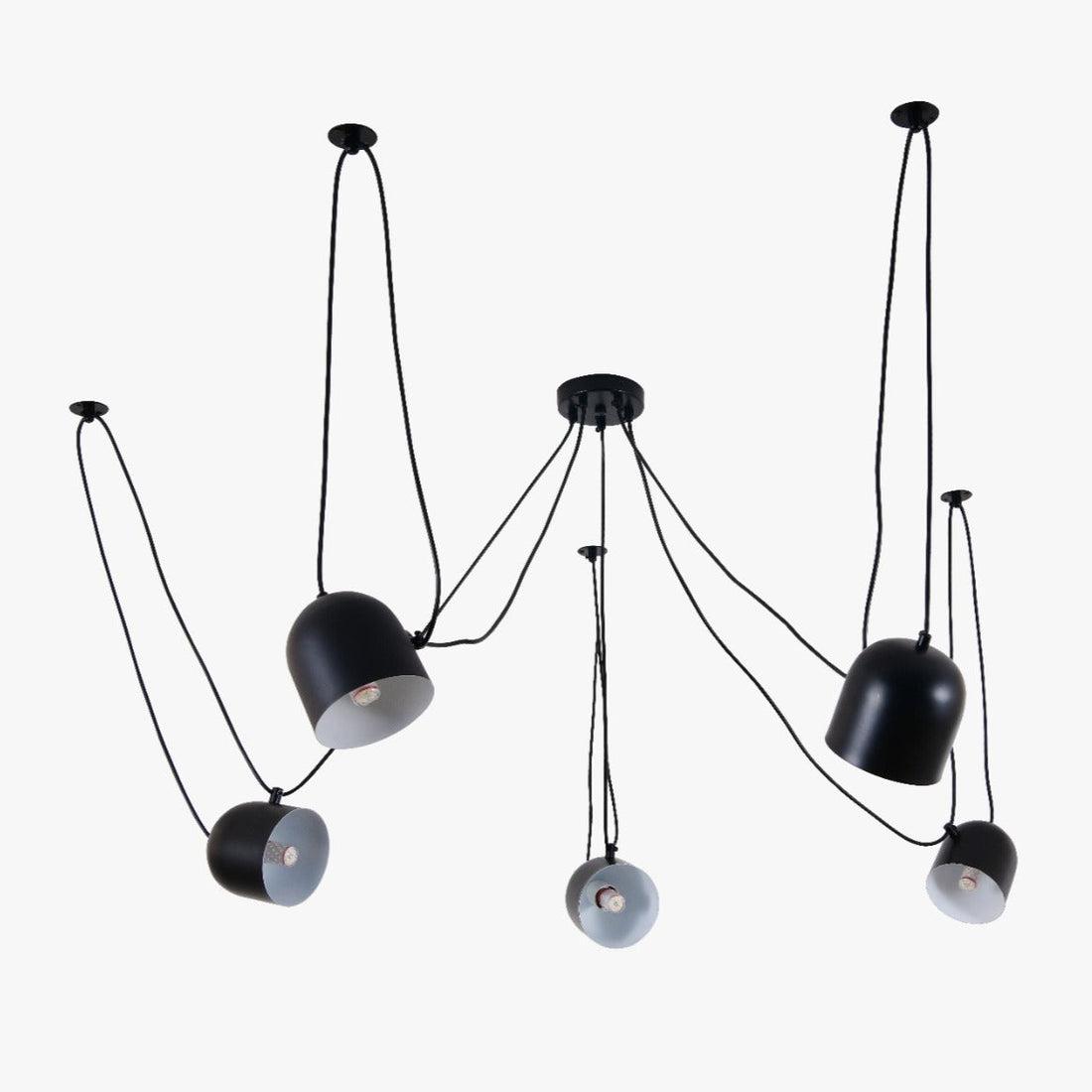 Модерно осветително тяло Custom Form Black Bowls 5xE27