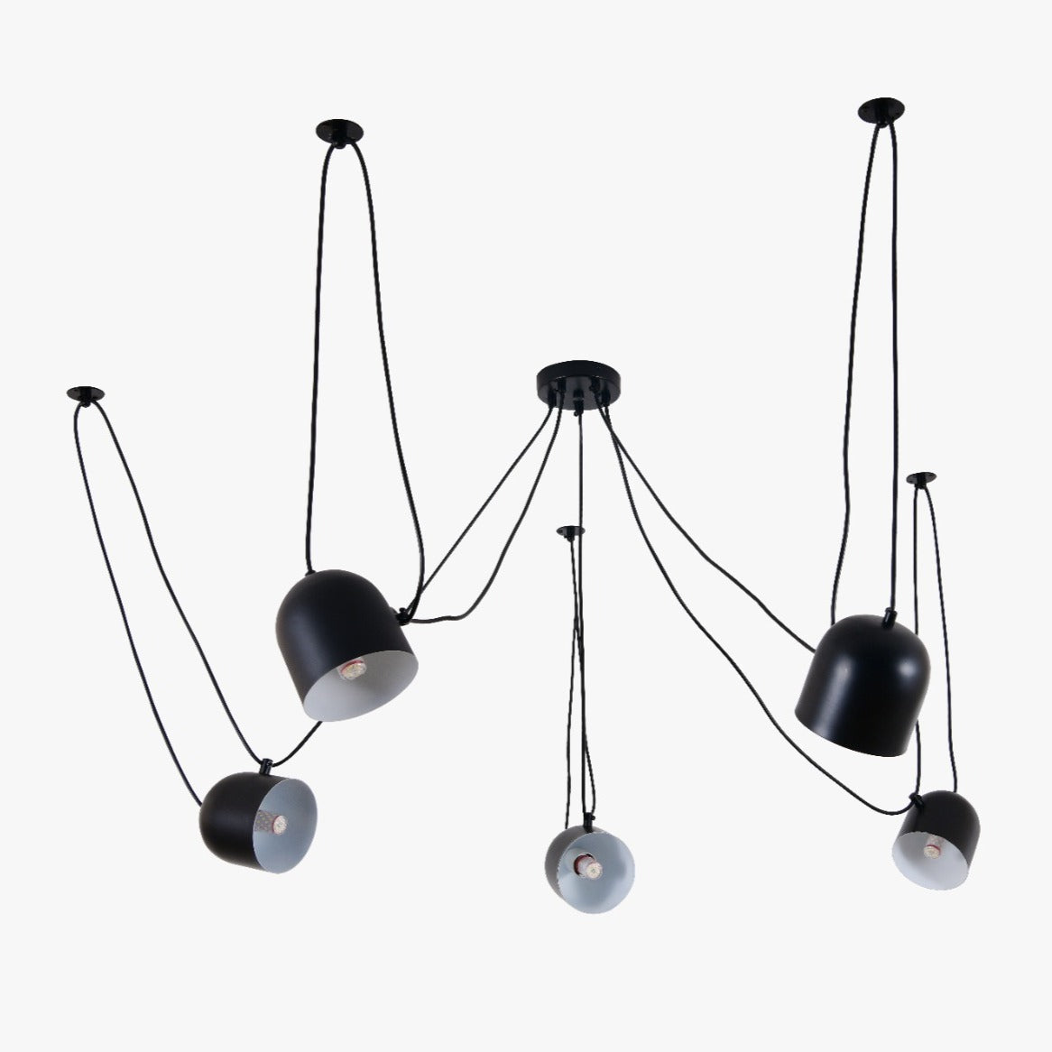 Модерно осветително тяло Custom Form Black Bowls 5xE27