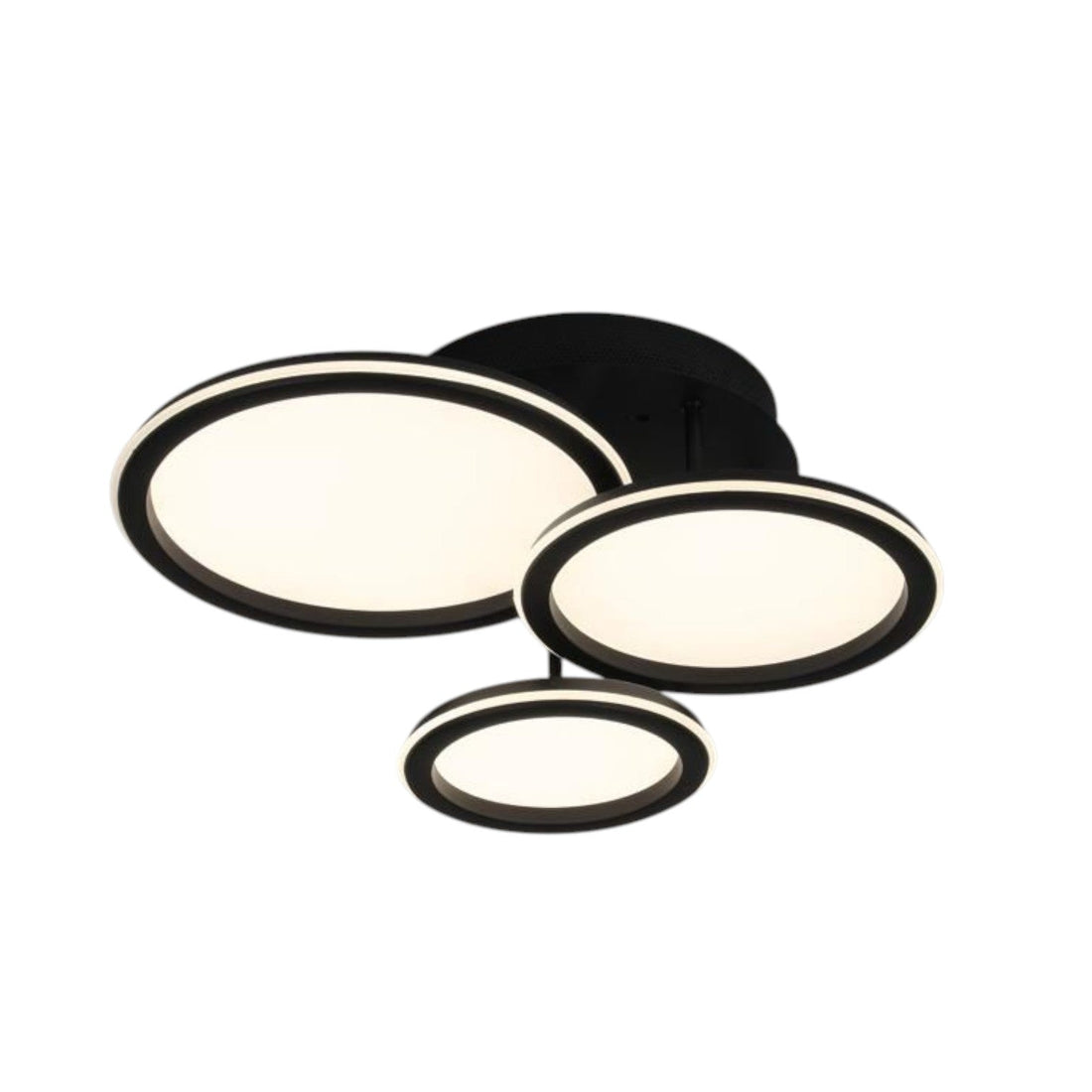 LED осветително тяло Polin 3 BLACK CIRCLE еквивалент 510W с дистанционно