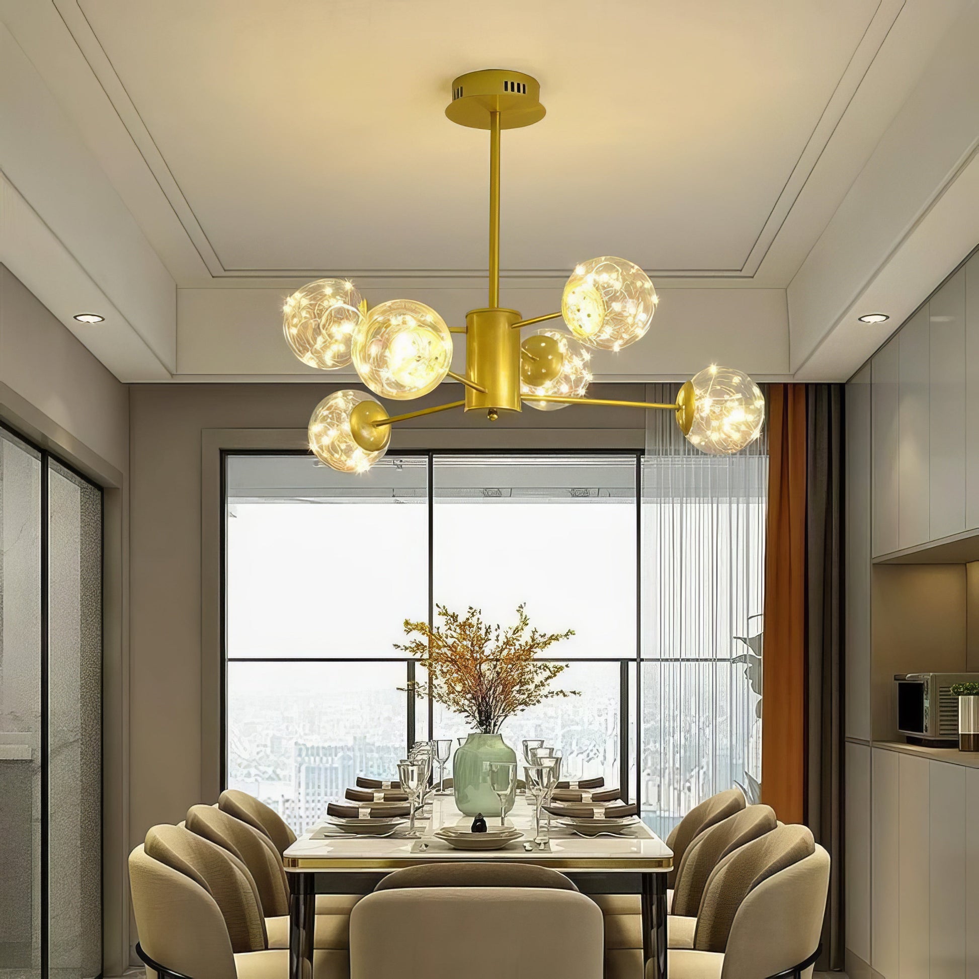 LED осветително тяло висящо Arlio Gold еквивалент 130W