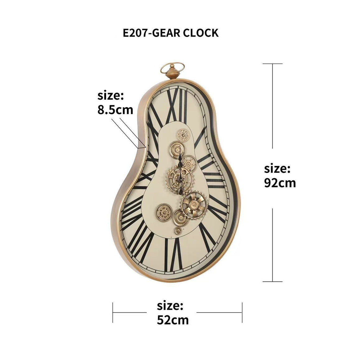 Декоративен стенен часовник Majestic Gear Clock 92x52CM