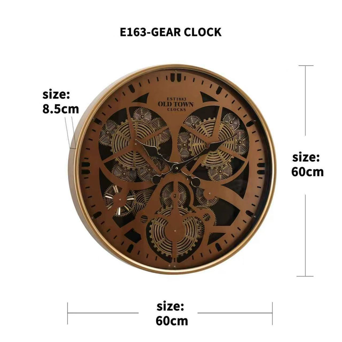 Декоративен индустриален стенен часовник Gear Master Ø60CM