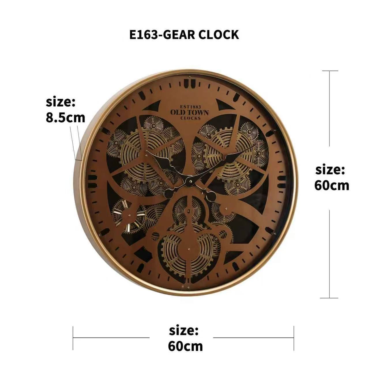 Декоративен индустриален стенен часовник Gear Master Ø60CM