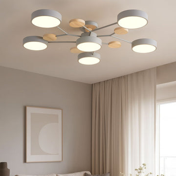 LED осветително тяло Grey & Wood 5+1 Еквивалент 800W Дистанционно
