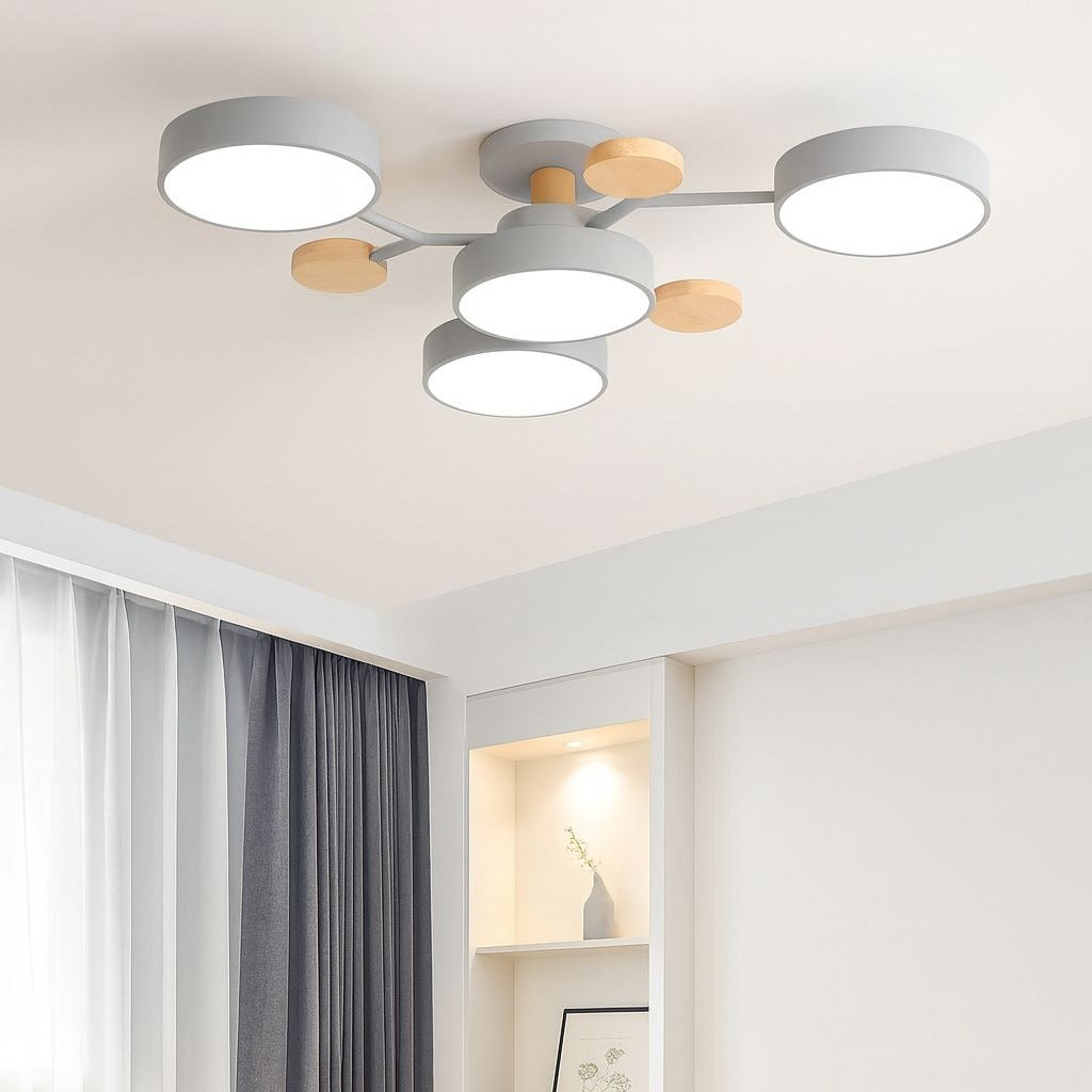 LED осветително тяло Grey & Wood 3+1 Еквивалент 600W с дистанционно