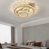 LED осветително тяло CROWN Round Gold Cristal Еквивалент 600W Дистанционно