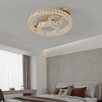 LED осветително тяло CROWN Round Gold Cristal Еквивалент 600W Дистанционно