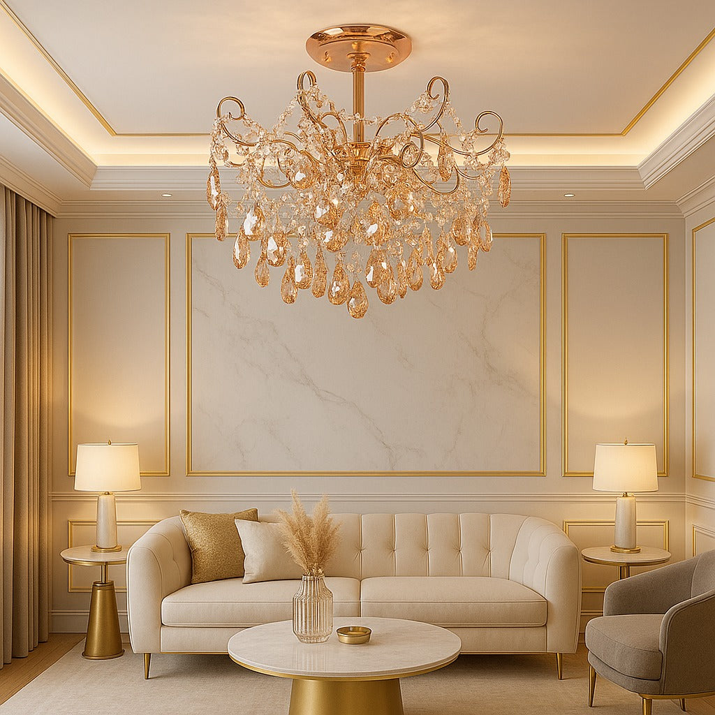 Полилей от кристал MONACO Gold ⌀50cm