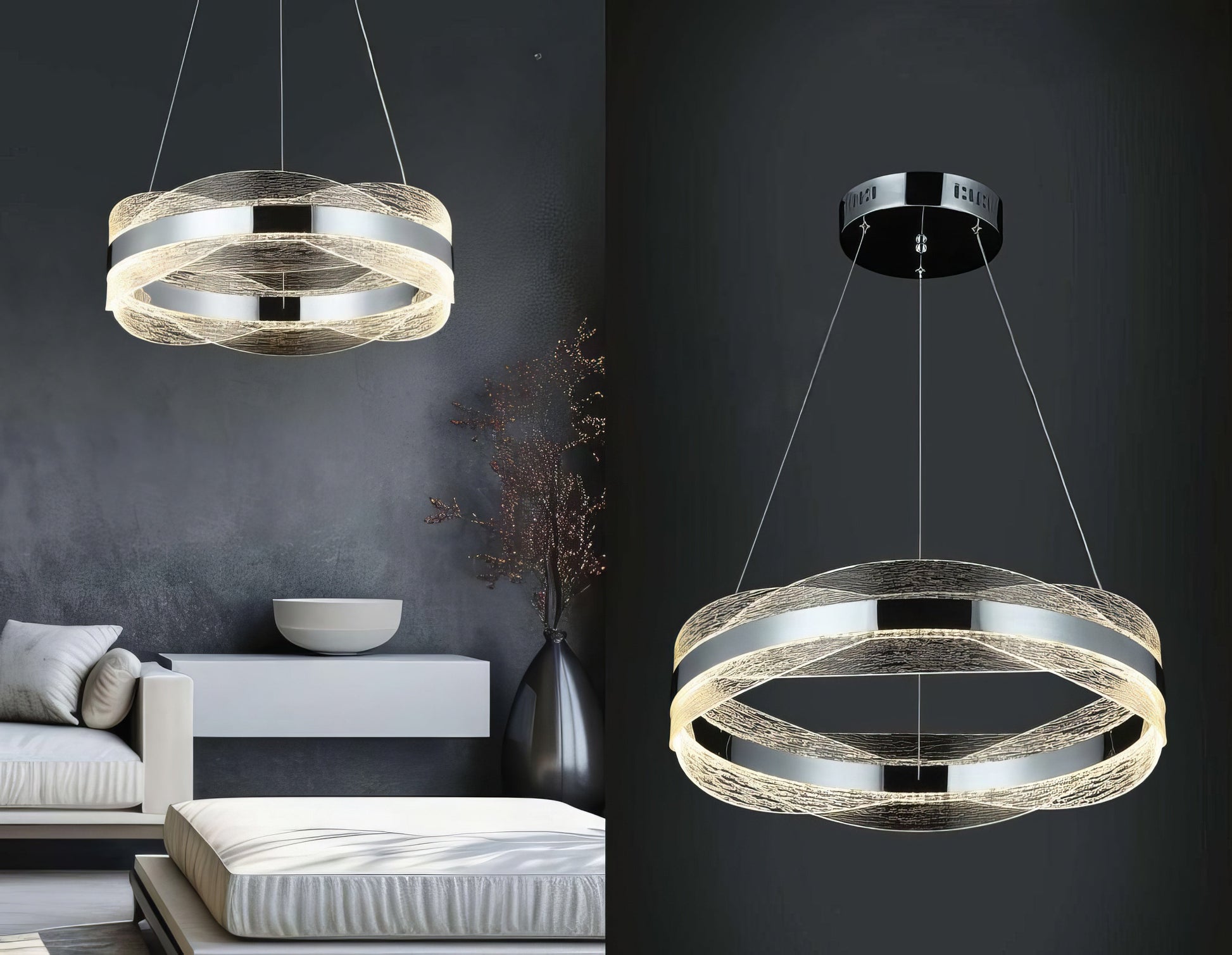 Осветително тяло LED висящо ENYA хром дистанционно