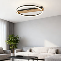 Осветително тяло LED MONDEO Black & Wood Еквивалент 350W Дистанционно