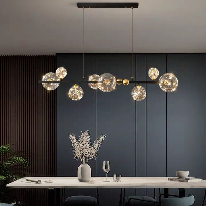 LED осветително тяло Black Sparkle, прозрачен абажур, еквивалент 300W
