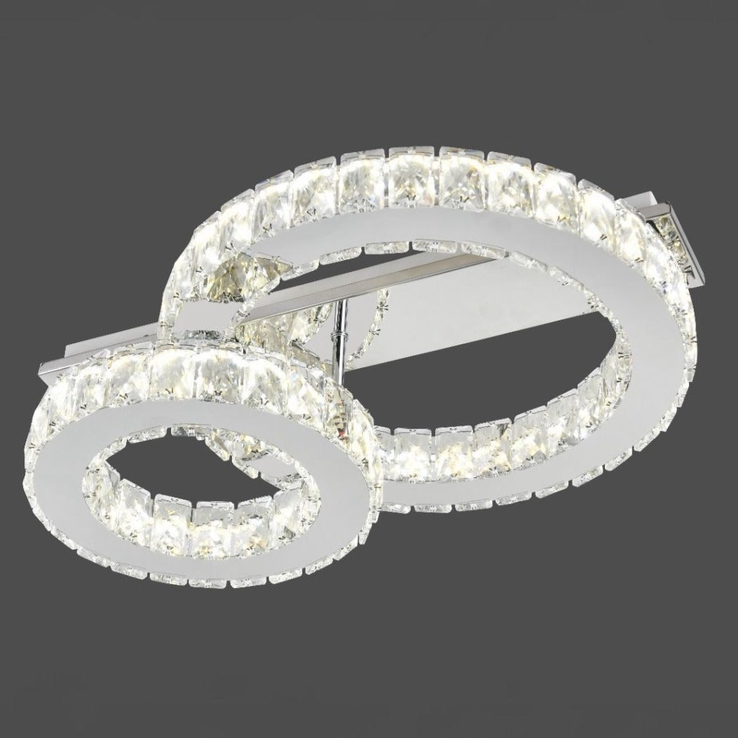 LED осветително тяло CROWN Round Chrome Cristal Еквивалент 300W Дистанционно