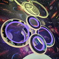 LED осветително тяло 2+2 CIRCLE CHROME RGB-MIX Еквивалент 800W С дистанционно управление