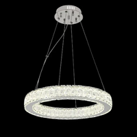 Осветително тяло LED Кристал 1 Сегмент Кръгъл Chrome Еквивалент 300W Дистанционно