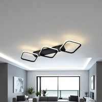 Lustra LED Lumara Black Echivalent 300W Telecomanda NEAGRA / SQUARE DESIGN / 83CM Lighting Fixtures
